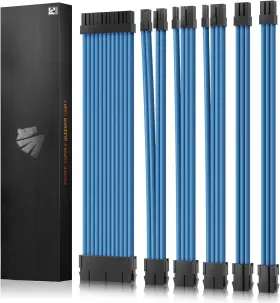 Asiahorse 781827399132 16awg Psu Cable Extension Power Cords Customized Pure Ice Blue