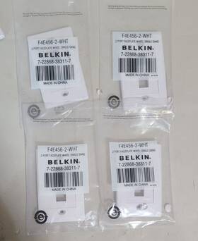 Belkin F4e456-2-wht Lot 4 F4e456-2-wh Faceplate 2 Port Single Gang. Ethernet Rj-45/8p8