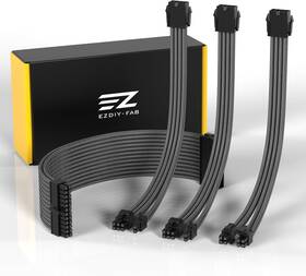 Ezdiy-fab Ezdpi124-9 Ezdiy-fab Psu Extension Cable Sleeved Custom Mod Pc Power Supply Carbon