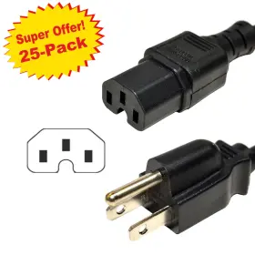 J9148a Hqrp 8877722901251 25-pack 6ft Ac Power Cord For Hp 2620 J8692a J8693a Procurve 3500