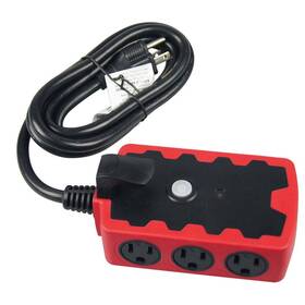 Hyper Tough Kab-28 R Outdoor 6-outlet 6ft Extension Cord Hub Red/black