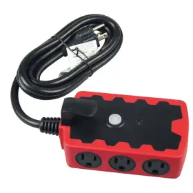 Kab-28 Hyper Tough R Outdoor 6-outlet 6ft Extension Cord Hub Red/black