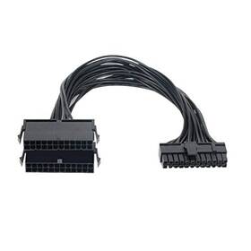 Leemasing 630282657144 Dual Multiple Psu Power Supply 24 Pin Extension Cable Splitter Adapter Black