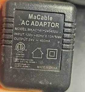 Mkac-41-240450u Macable Oem Aquasure Harmony Lite Water Softener Ac Adapter