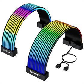 Sirlyr 313038349332 Black Rgb Led Cable Sleeves For 8 Pin Pcie And 24 Atx Power Supply