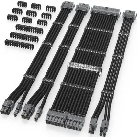 95850 Sirlyr Transparent Connector Psu Cable Extension Kit Customed Pc 4 Pcs Black