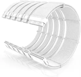 Smeozz 763534388470 16awg Psu Cable Extension Kit With Combs 1x24pin 6-pack White