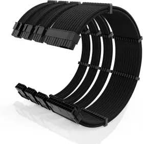 Smeozz 763534388784 16awg Psu Cable Extension Kit With Combs 1x24pin 4-pack Black