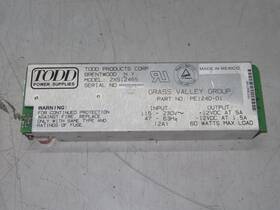 Todd Pe1240-01 Dc Power Supply 2xs12465 115-230vac 2a Grass Valley