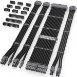 Sirlyr Transparent Psu Cable Extension Kit 16AWG Braided 24-PIN Atx 8-PIN Pcie New. Price: $29.99.