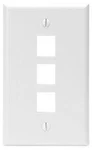 Leviton 41080-3WP Single-gang Quickport Wall Plate, 3-PORTS, White New. Price: $19.99.
